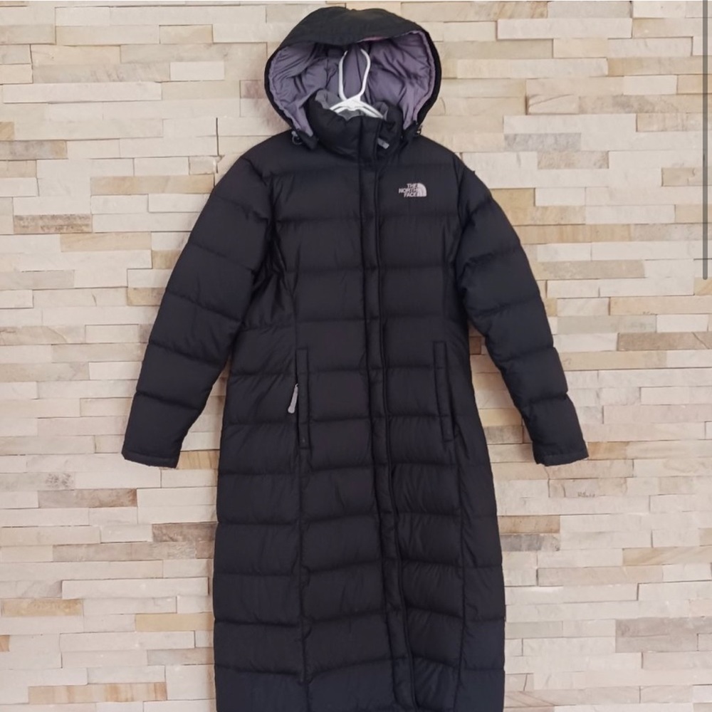 North Face Womens Medium Black Puffer Jacket Down Long Full Length Parka Coat M